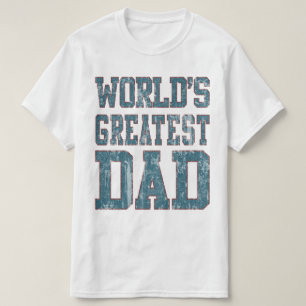 Världen Största Pappa Distress T Shirt
