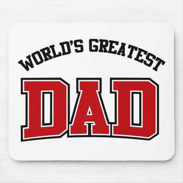 Världen Största Pappa Mousepad Red Musmatta (Framsidan)