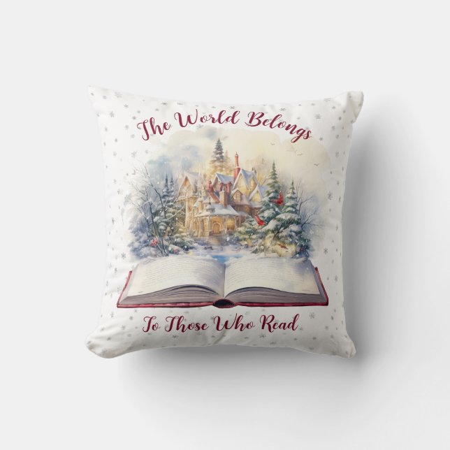 Världen tillhör dem som läser  Design Kudde (Framsida)