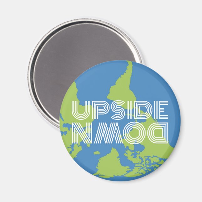 Världen Upp och Ner Magnet (Front/Back)