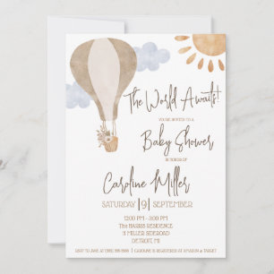 Världen väntar! Invit från Neutral Baby Shower Inv Inbjudningar
