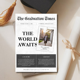 Världen väntar på tidningen Studenten Photo Inbjudningar