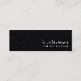 Världen var hennes för läsningen Bookmark-kort Mini Visitkort