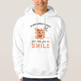 Världen vecklar ut sin skönhet" Leende blad Hoodie