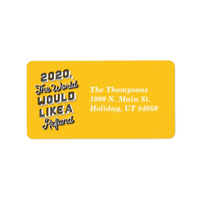 Världen vill ha en Adressetiketter för återbäring (Framsidan)