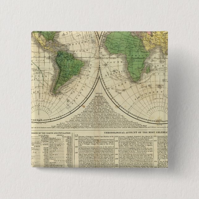 Världen visas som två hemisfärer knapp (Framsida)