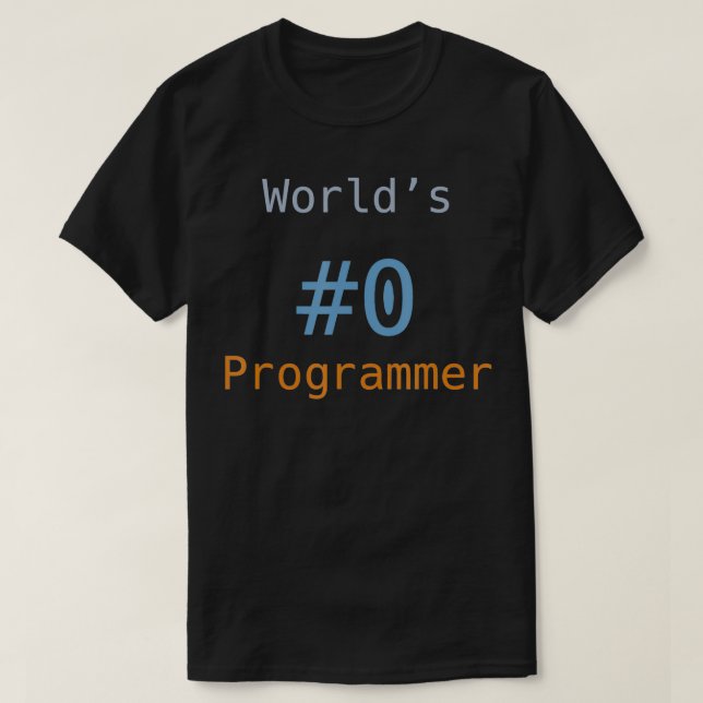 Världens 0 programmerare - programkod för programp t shirt (Design framsida)