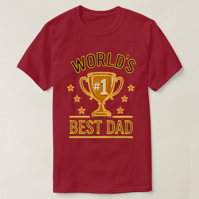 Världens #1 Bästa Pappapresent – Unik Fars Dag T Shirt (Design framsida)