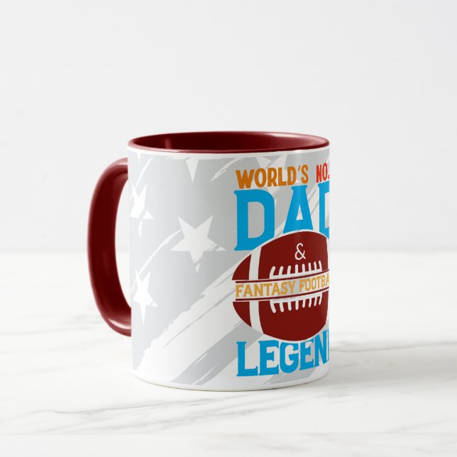Världens #1 Pappa Fantasy Football Legend Kaffemug Mugg (Framsida vänster)