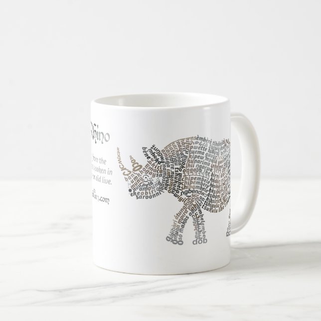 Världens Afrikanska Noshörning Kruk Kaffemugg (Framsida höger)
