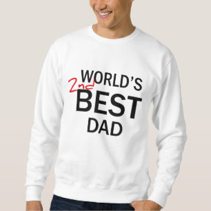 Världens andra bästa Pappa Fars dag-munkorgsgåva J Lång Ärmad Tröja