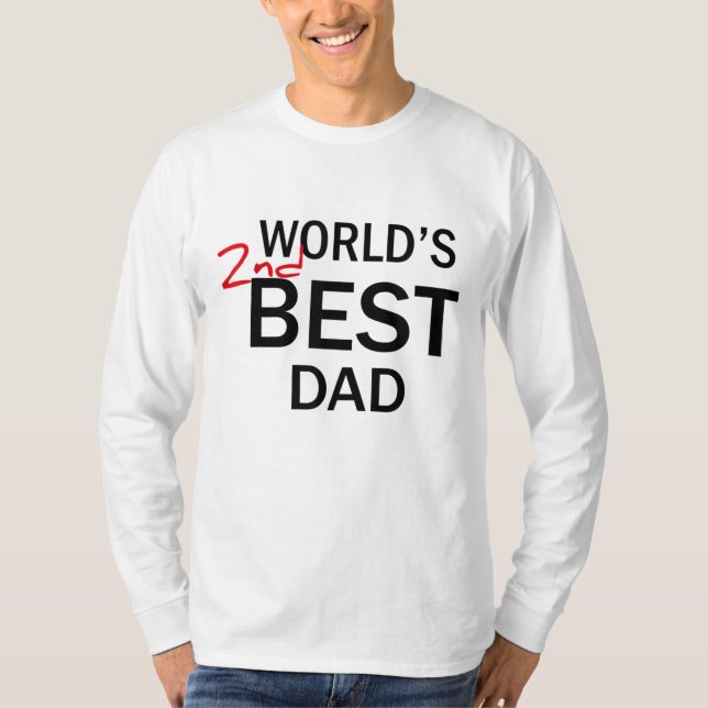 Världens andra bästa Pappa Fars dag-munkorgsgåva J T Shirt (Framsida)