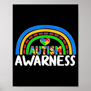 Världens autismmedvetande 2 april autism söt regnb poster