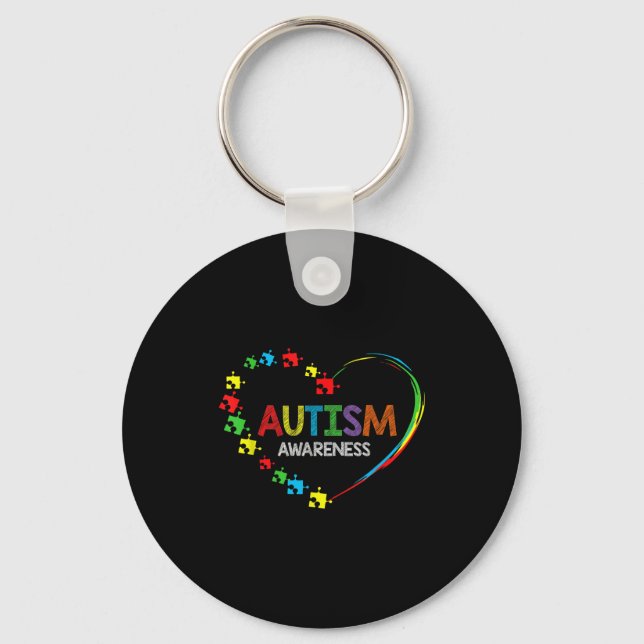 Världens autismmedvetenhet 2 april 2021 t-shirt au nyckelring (Framsida)