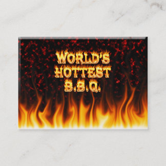 Världens avfyrar flammar varmmaste BBQ och röd Visitkort