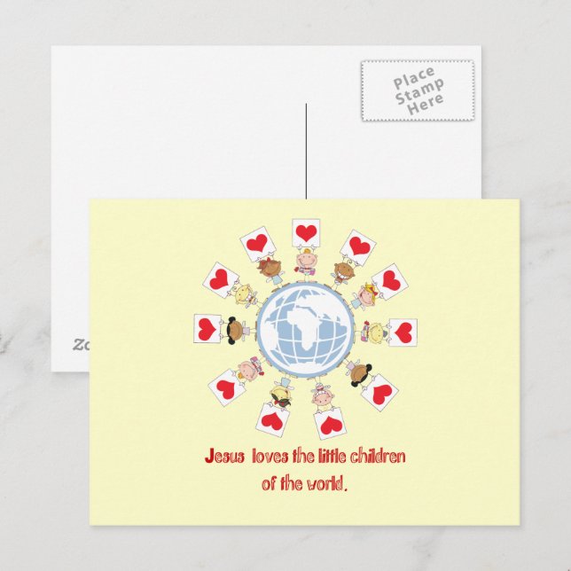 Världens barn vykort (Fram/baksida)