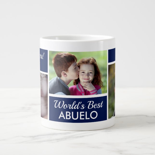 Världens Bästa Abuelo Fotokollage Jättekaffemugg Jumbo Mugg (Framsidan)