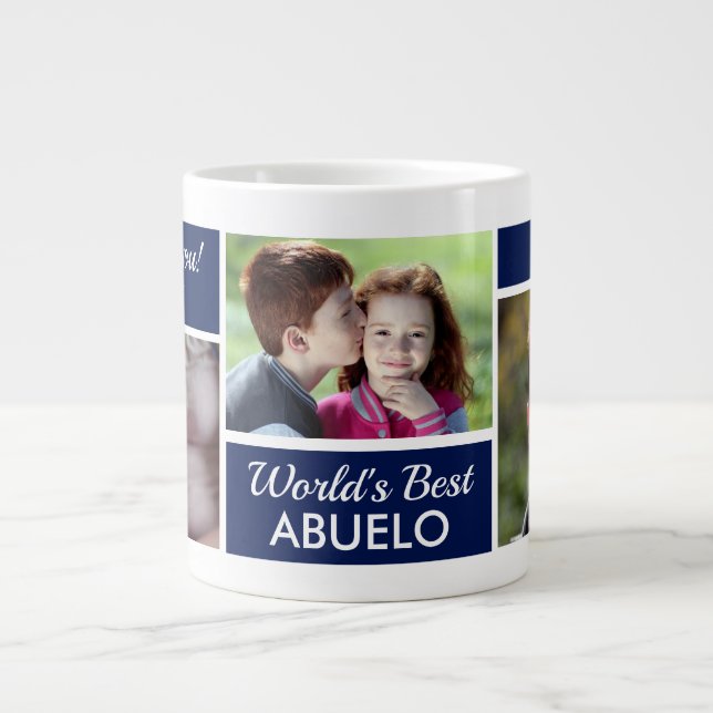 Världens bästa Abuelo Photo Collage Giant Coffee M Jumbo Mugg (Framsidan)