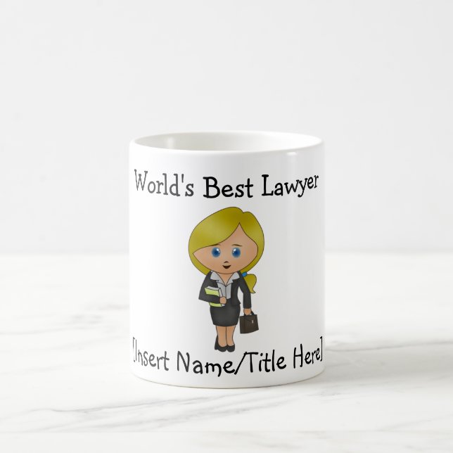Världens bästa advokat - Blonde, Blåkoaffe Öga Mug Kaffemugg (Center)