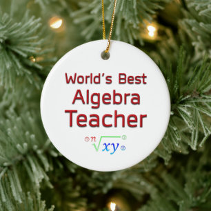 Världens bästa Algebra-lärare med formel-Anpassnin Julgransprydnad Keramik