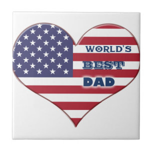Världens bästa amerikanska Flagga i Pappa Kakelplatta