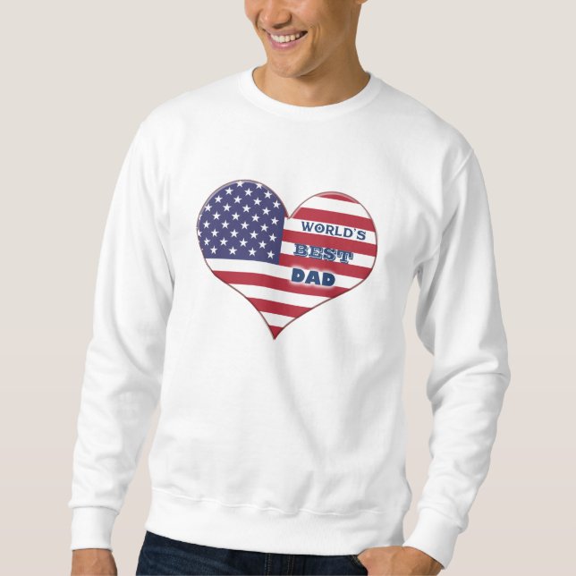 Världens bästa amerikanska Flagga i Pappa Långärmad Tröja (Framsida)