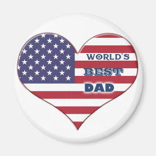 Världens bästa amerikanska Flagga i Pappa Magnet
