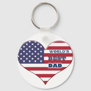 Världens bästa amerikanska Flagga i Pappa Nyckelring