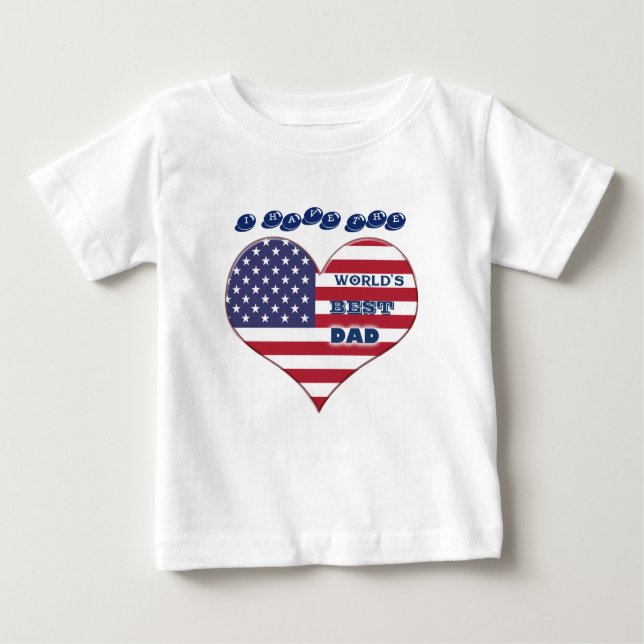 Världens bästa amerikanska Flagga i Pappa T Shirt (Framsida)