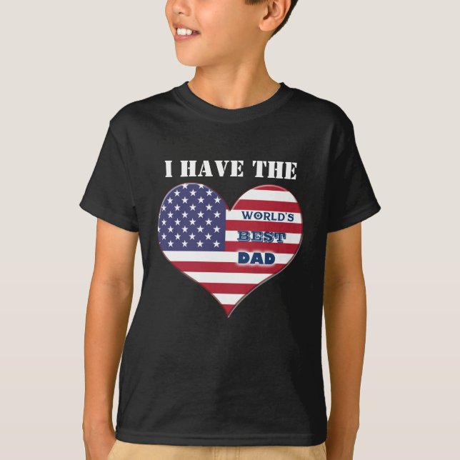 Världens bästa amerikanska Flagga i Pappa Tee (Framsida)