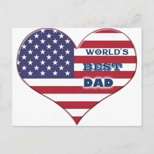 Världens bästa amerikanska Flagga i Pappa Vykort