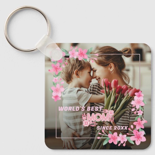 VÄRLDENS BÄSTA Anpassningsbar MAMMA NÄR DET GÄLLER Nyckelring (Framsida)