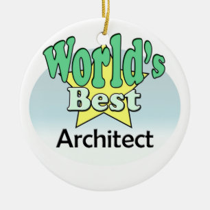 Världens bästa arkitekt julgransprydnad keramik