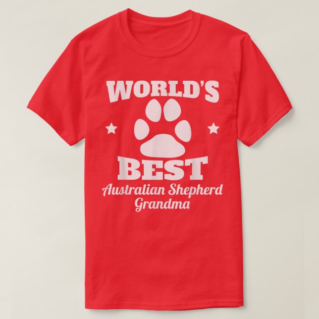 Världens bästa Australian shepherd mormor Hund äls T Shirt (Design framsida)