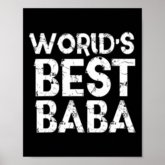 Världens bästa Baba Fars dag Gift Muslim Pappa Hus Poster (Framsidan)