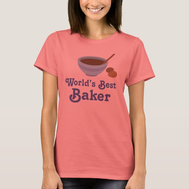 Världens bästa bakerkvinna t shirt (Framsida)
