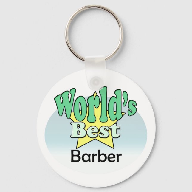 Världens bästa barber nyckelring (Framsida)