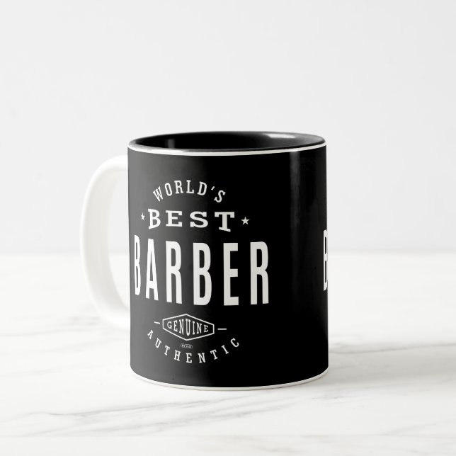 Världens bästa barber Två-Tonad mugg (Framsida vänster)