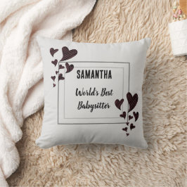 Världens bästa barnvakt Hearts Childcare Nanny Kudde