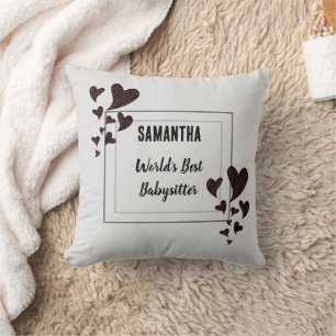 Världens bästa barnvakt Hearts Childcare Nanny Kudde