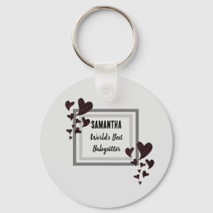 Världens bästa barnvakt Hearts Childcare Nanny Nyckelring