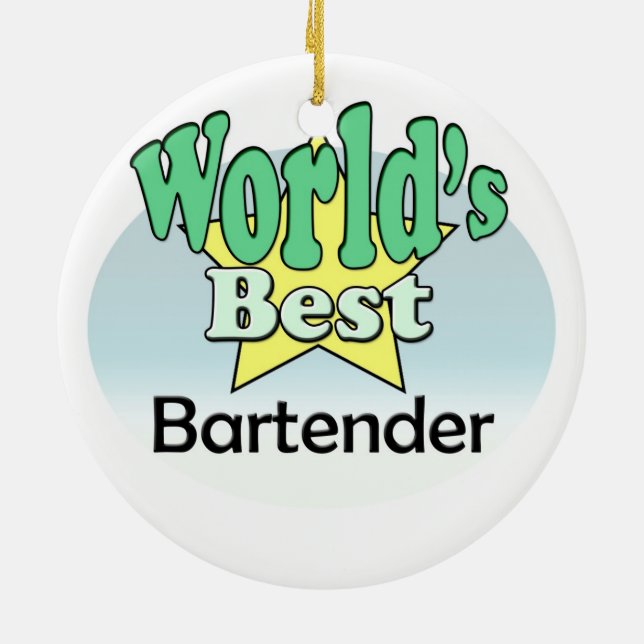 Världens bästa Bartender Julgransprydnad Keramik (Baksidan)