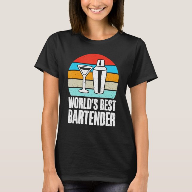 Världens bästa Bartender T Shirt (Framsida)