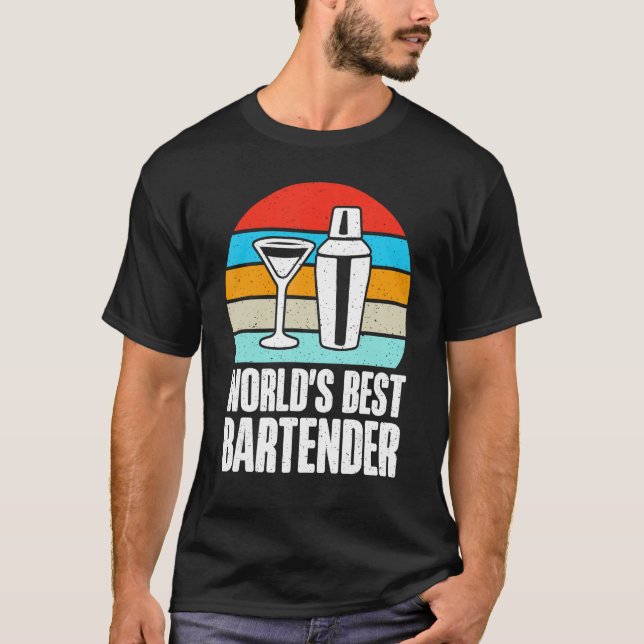 Världens bästa Bartender T Shirt (Framsida)