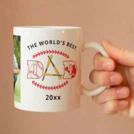 Världens bästa Baseball-Anpassningsbar i Pappa, fo Kaffemugg