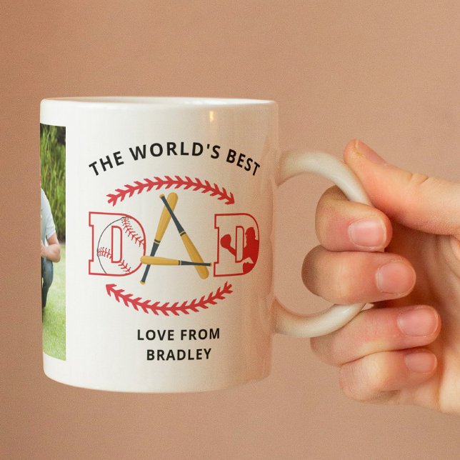 Världens bästa Baseball-Anpassningsbar i Pappa, fo Kaffemugg (Skapare uppladdad)