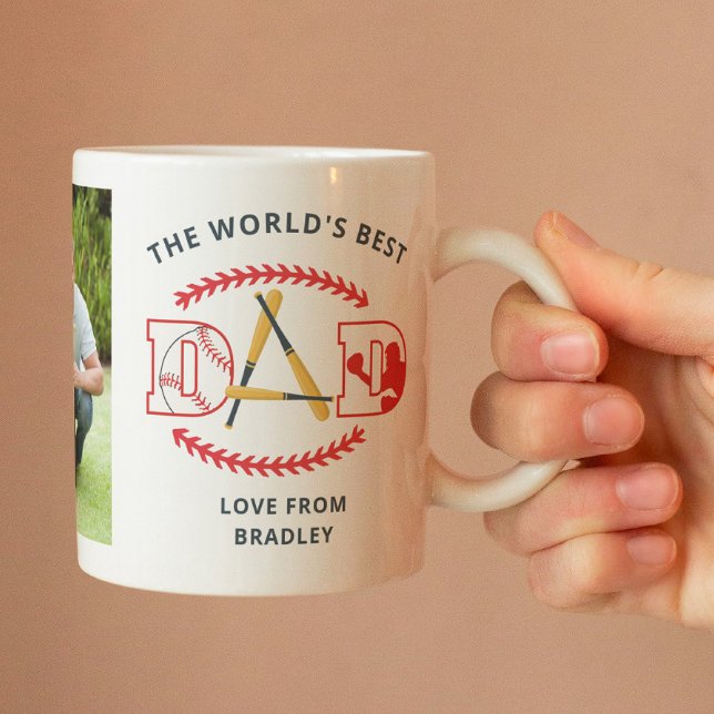 Världens bästa Baseball-Anpassningsbar i Pappa, fo Kaffemugg (Skapare uppladdad)