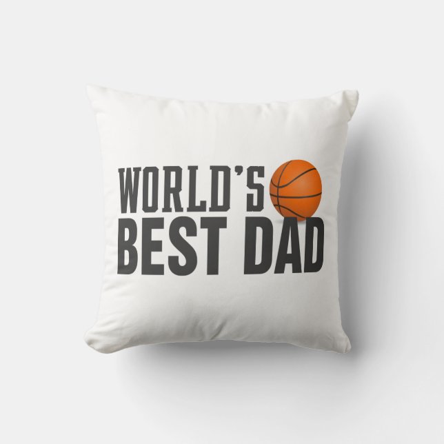 Världens bästa basket för Pappa-typografi Kudde (Framsida)