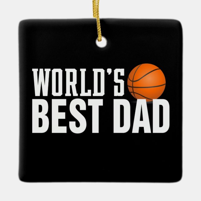 Världens bästa basket för Pappa-typografi | Orname Julgransprydnad Keramik (Framsida)