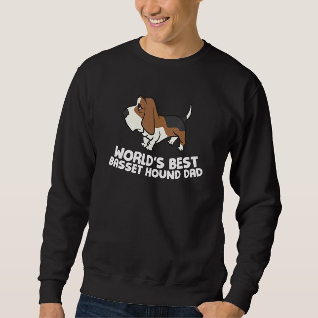 Världens bästa Basset Hound Pappa Lång Ärmad Tröja (Framsida)
